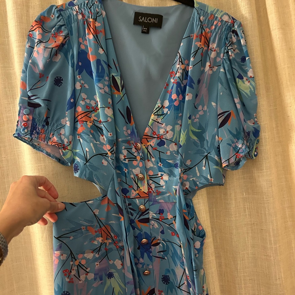 Saloni Cut Out Silk Midi Dress. Never Worn. - Picture 2 of 4